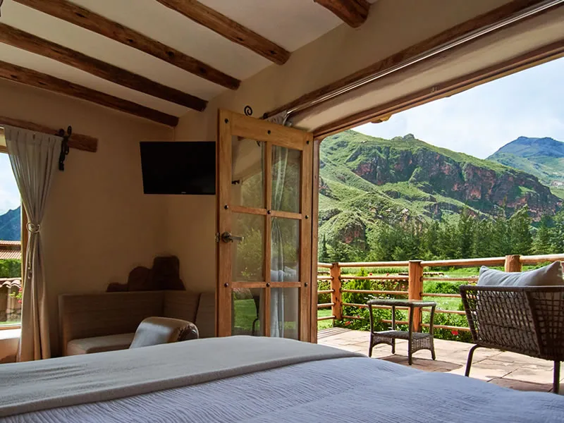 Terraza con vista a las montañas